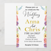 ロマンチックな水彩画の草原 ウェディング招待状 セーブザデート (正面/裏面)