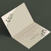 ロマンチックな水彩画の葉のウェディングサンキュークード サンキューカード