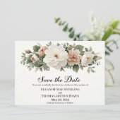 ロマンチックな水彩画を添えたエレガントな「Save the Date」 招待状 (スタンド正面)
