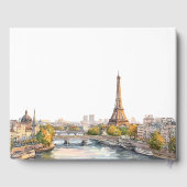 ロマンチックな水彩画パリ フランス 結婚式 ゲストブック (裏面)