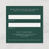 ロマンチックな水彩白いフローラ枠 紹介カード (裏面)