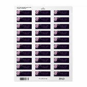 ロマンチックな水彩紫の牡丹結婚の住所 ラベル (フルシート)