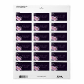 ロマンチックな水彩紫の牡丹結婚の住所 ラベル (フルシート)