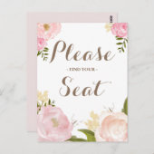 ロマンチックな水彩花あなたの席を見つけてください ポストカード (正面/裏面)