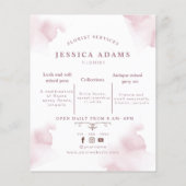 ロマンチックな水彩花のフライヤー チラシ (裏面)