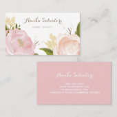 ロマンチックな水彩花の名刺 名刺 (正面/裏面)