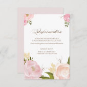 ロマンチックな水彩花情報カード エンクロージャーカード (正面/裏面)