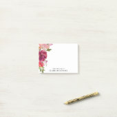 ロマンチックな水彩花束の机から ポストイット (デスク上)