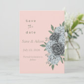 ロマンチックな水彩花柄のSave the Date セーブザデート (スタンド正面)