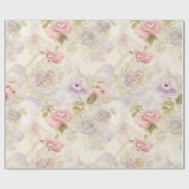 ロマンチックな水彩花柄包装紙 - エレガント ラッピングペーパー (フラット)