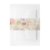 ロマンチックな水彩花柄包装紙 - エレガント 招待状ベリーバンド (正面例)