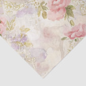 ロマンチックな水彩花柄包装紙 - エレガント 薄葉紙 (詳細)