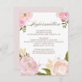 ロマンチックな水彩花結婚の情報 エンクロージャーカード (正面/裏面)