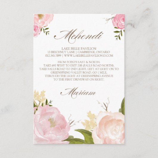 ロマンチックな水彩花 オーダーメイド カード (正面)