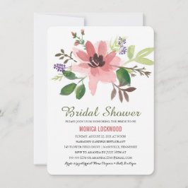 ロマンチックな水彩花 |ブライダルシャワー 招待状