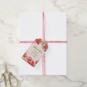 ロマンチックな水彩赤いバラのフローラ結婚ズ ギフトタグ (より糸付き)