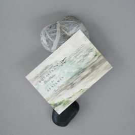 ロマンチックな水彩風景3枚結婚の写真 招待状