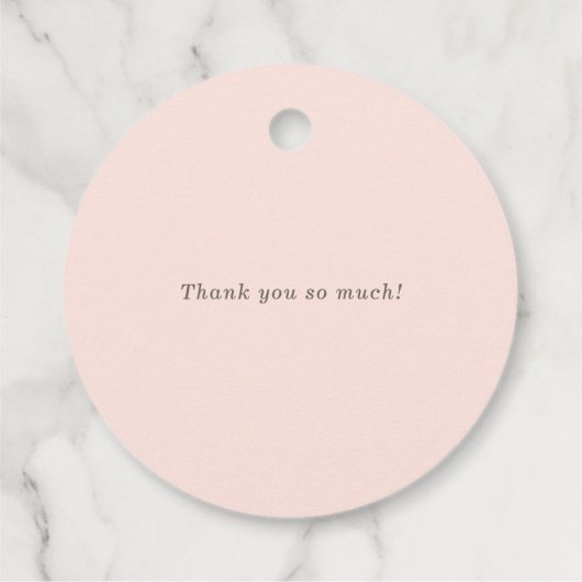 ロマンチックな水彩 春の花咲くウェディング サンクス フェイバータグ (裏面)