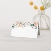 ロマンチックな水結婚色の折り畳み座席表 プレイスカード (裏面)