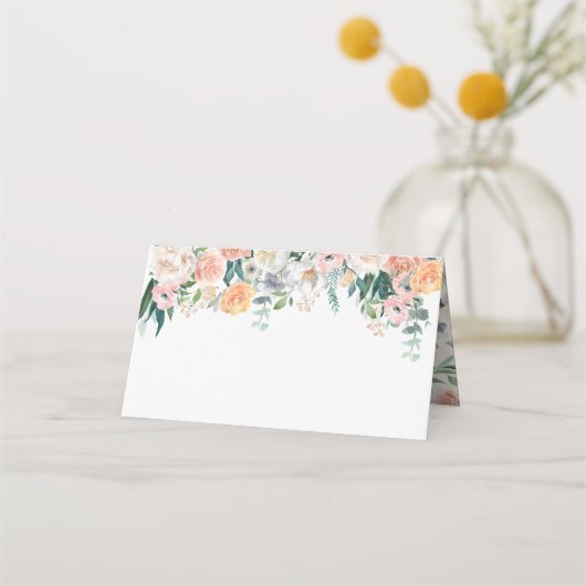 ロマンチックな水結婚色の折り畳み座席表 プレイスカード (裏面)