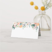 ロマンチックな水結婚色の折り畳み座席表 プレイスカード (正面)