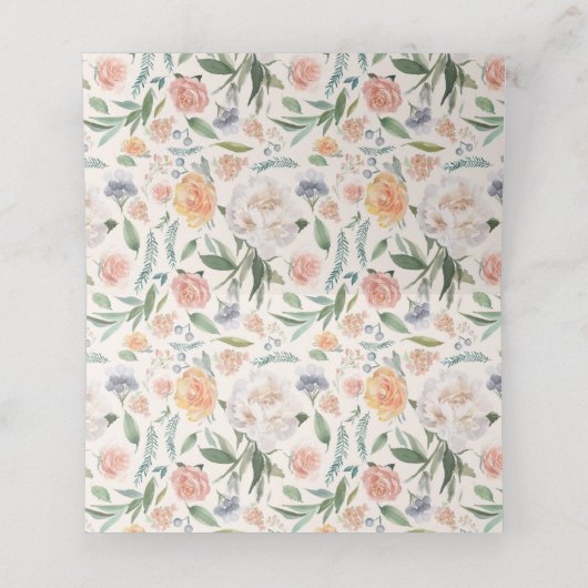 ロマンチックな水結婚色の折り畳み座席表 プレイスカード (内部開封)