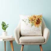 ロマンチックな水色のひまわり クッション (椅子)