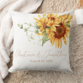 ロマンチックな水色のひまわり クッション (ブランケット)