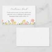 ロマンチックな水色のフローラエンクロージャカード エンクロージャーカード (正面/裏面)