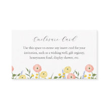 ロマンチックな水色のフローラエンクロージャカード