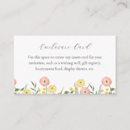 ロマンチックな水色のフローラエンクロージャカード エンクロージャーカード