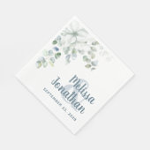 ロマンチックな水色のフローラ白結婚い花のn スタンダードランチョンナプキン (角)