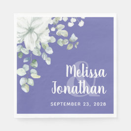 ロマンチックな水色のフローラ白結婚い花のn スタンダードランチョンナプキン