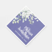 ロマンチックな水色のフローラ白結婚い花のn スタンダードランチョンナプキン (角)