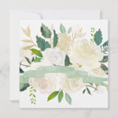 ロマンチックな水色の白いバラのリハーサル 招待状 (裏面)