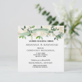 ロマンチックな水色の白いバラのリハーサル 招待状 (スタンド正面)