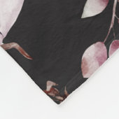 ロマンチックな水色の花 フリースブランケット (角)