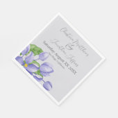 ロマンチックな水色の薄紫花を紫に スタンダードランチョンナプキン (角)