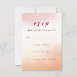 ロマンチックな水色カラフル結婚式RSVP サンキューカード