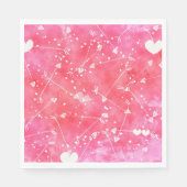 ロマンチックな水色ピンクのハートと矢印パターン スタンダードランチョンナプキン (正面)