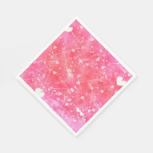 ロマンチックな水色ピンクのハートと矢印パターン スタンダードランチョンナプキン (角)