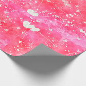 ロマンチックな水色ピンクのハートと矢印パターン ラッピングペーパー