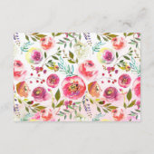 ロマンチックな水色フローラウィッシングウェルカード エンクロージャーカード (裏面)