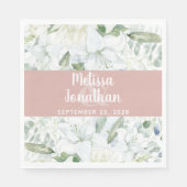 ロマンチックな水色フローラ白結婚花 スタンダードランチョンナプキン (正面)