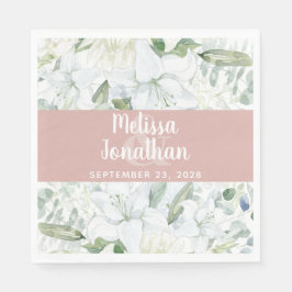 ロマンチックな水色フローラ白結婚花 スタンダードランチョンナプキン