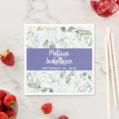 ロマンチックな水色フローラ白結婚花 スタンダードランチョンナプキン (インサイチュ)