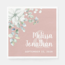 ロマンチックな水色フローラ白結婚花 スタンダードランチョンナプキン