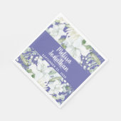 ロマンチックな水色フローラ白結婚花 スタンダードランチョンナプキン (角)
