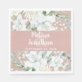 ロマンチックな水色フローラ白結婚花 スタンダードランチョンナプキン