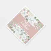 ロマンチックな水色フローラ白結婚花 スタンダードランチョンナプキン (角)